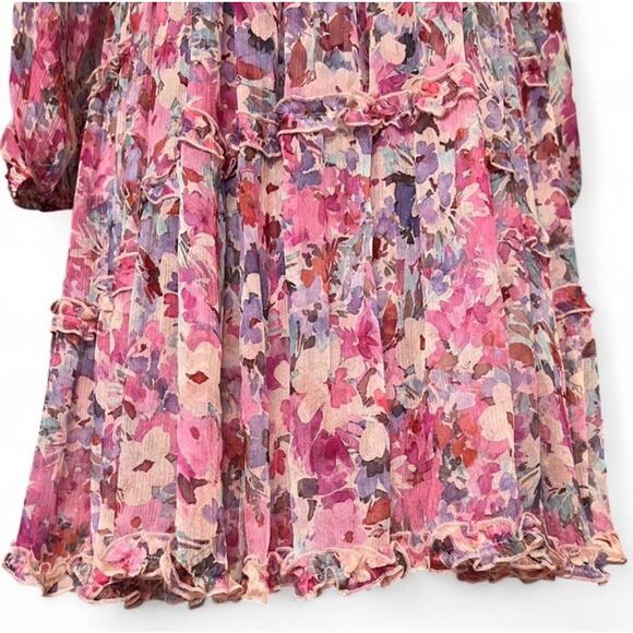Johnny Was 100% Silk Floral Tiered Dress 2-Piece Set XS EUC Tunic Midi Boxy - Picture 5 of 8